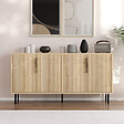 CONCEPT USINE - Buffet cannelé 4 portes aspect bois 150x75cm CIARO - vignette