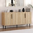 CONCEPT USINE - Buffet cannelé 4 portes aspect bois 150x75cm CIARO - vignette