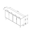 CONCEPT USINE - Buffet cannelé 4 portes aspect bois 150x75cm CIARO - vignette
