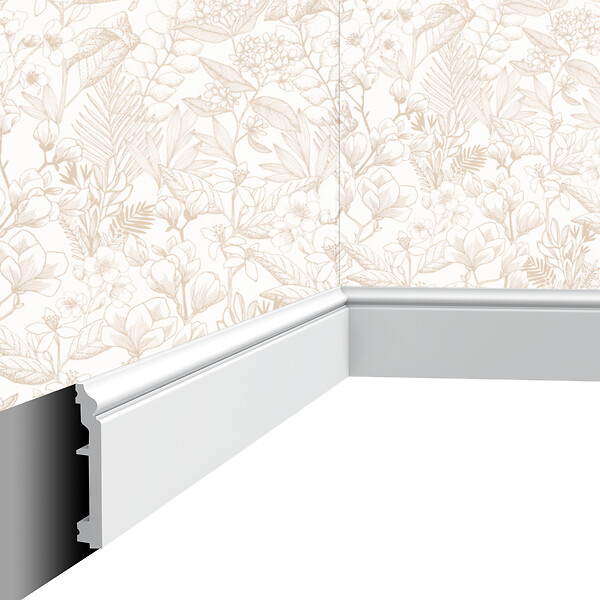 SANS - Plinthe décorative Cimaises et Plus P02 - 10 x1,6x200cm (h x p x L) - moulure dé - large