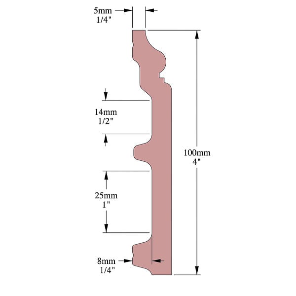 SANS - Plinthe décorative Cimaises et Plus P02 - 10 x1,6x200cm (h x p x L) - moulure dé - large