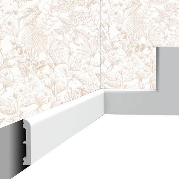 SANS - Plinthe décorative Cimaises et Plus P03 - 7,5x1,3x200cm (h x p x L) - moulure d - large