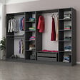 CONCEPT USINE - Dressing avec étagères et penderie - 15 espaces de stockage - 270 x 210 x 52 cm OPERA $ - vignette