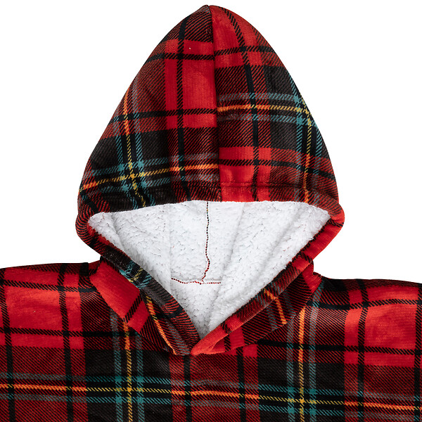 ATMOSPHERA - Plaid à manche imprimé tartan rouge - large