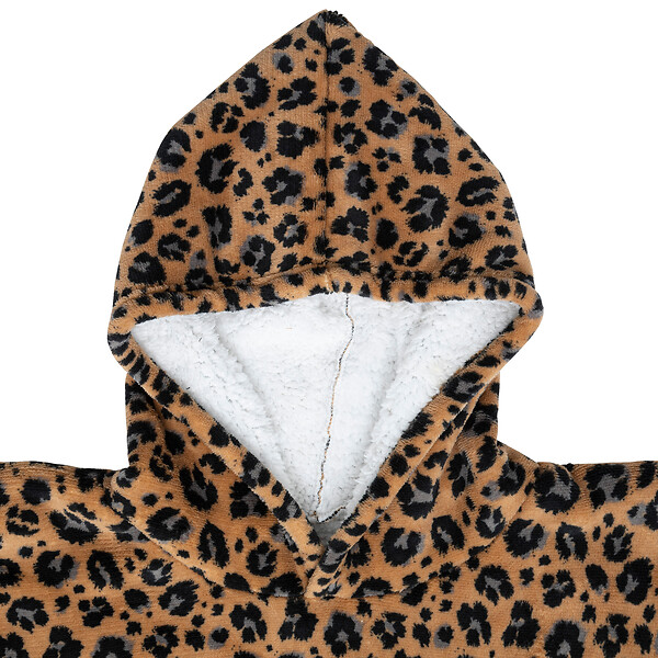 ATMOSPHERA - Plaid à manches Hoodie léopard - Beige - L.85xH.118cm - large