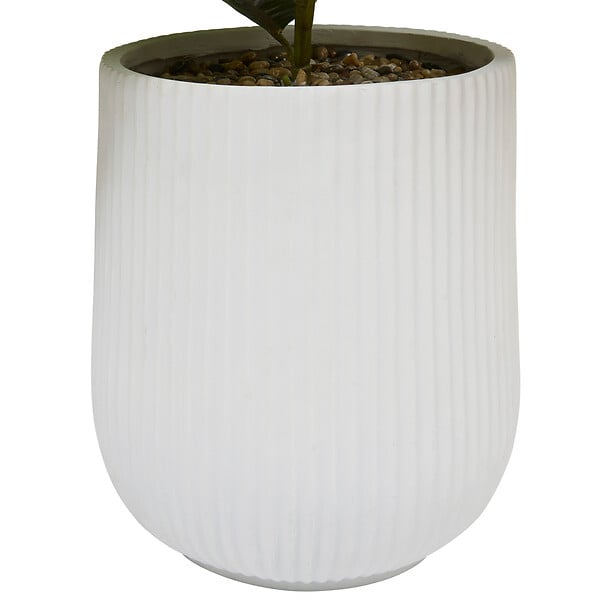 ATMOSPHERA - Hortensia artificiel en pot ciment - Mika - Blanc - H100cm - large