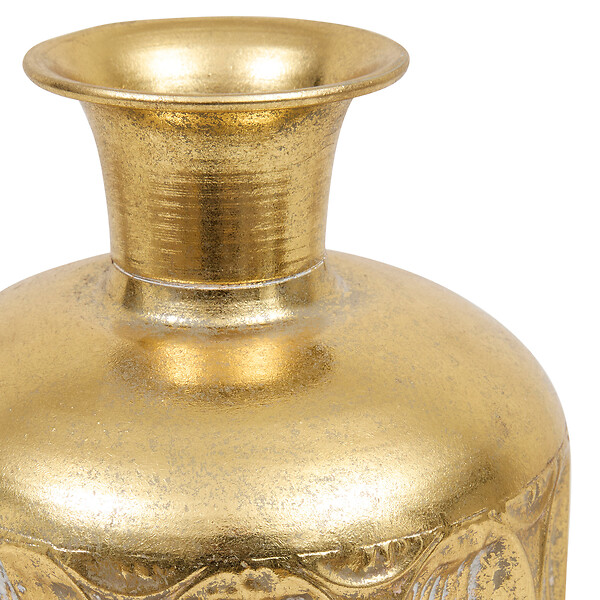 ATMOSPHERA - Vase cylindrique strié - Métal doré - H41cm - large