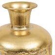 ATMOSPHERA - Vase cylindrique strié - Métal doré - H41cm - vignette