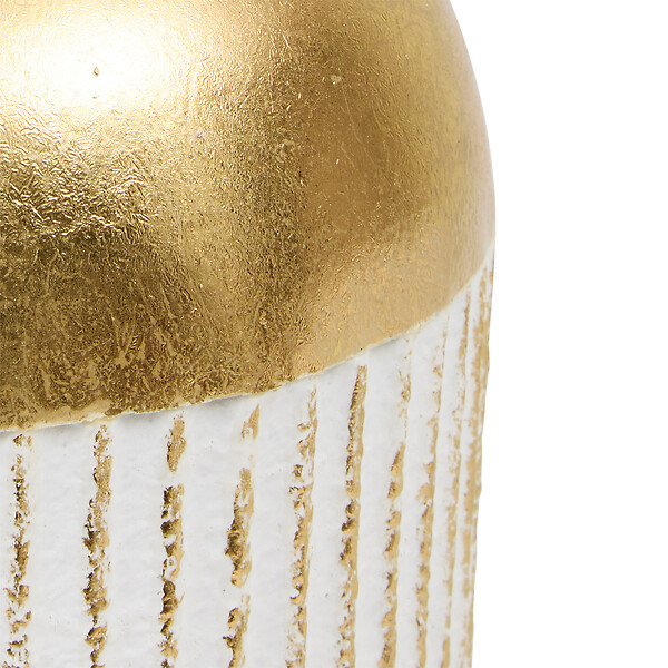 ATMOSPHERA - Vase décoratif métal - Mirsa - Blanc et Doré - H43.5cm - large
