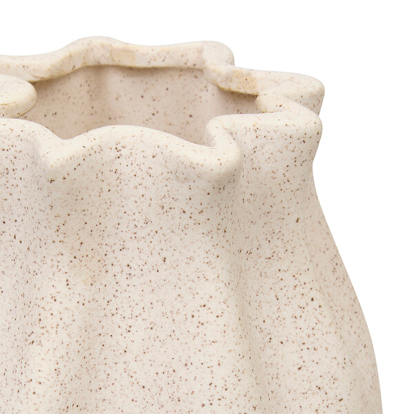 ATMOSPHERA - Vase décoratif Grigor - Dolomite - Blanc - H20,5cm - large