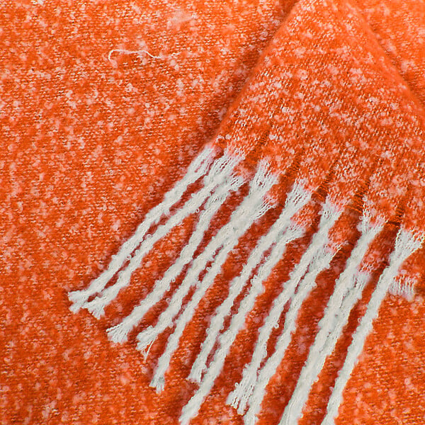 ATMOSPHERA - Plaid effet mohair Flow orange - 170x130cm - large