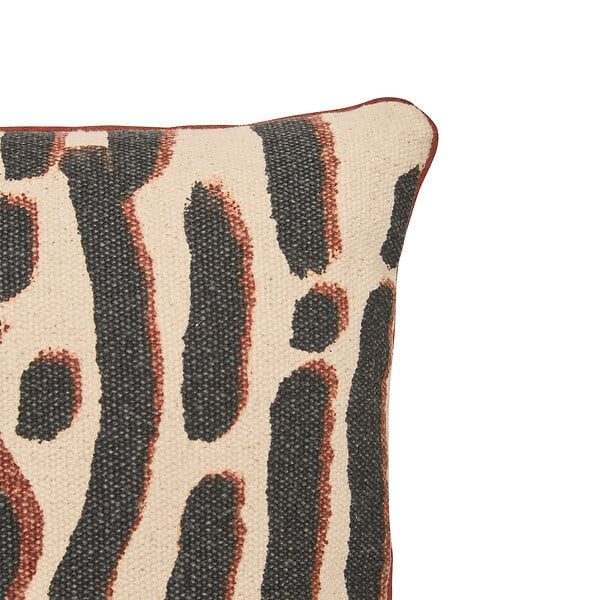 ATMOSPHERA - Coussin décoratif en coton Wonja - Noir - 30x40cm - large