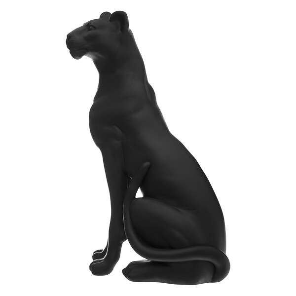 ATMOSPHERA - Statue décorative panthère - Polyrésine - Noire - H. 61,5cm - large