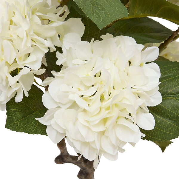 ATMOSPHERA - Hortensia artificiel en pot ciment - Mika - Blanc - H100cm - large