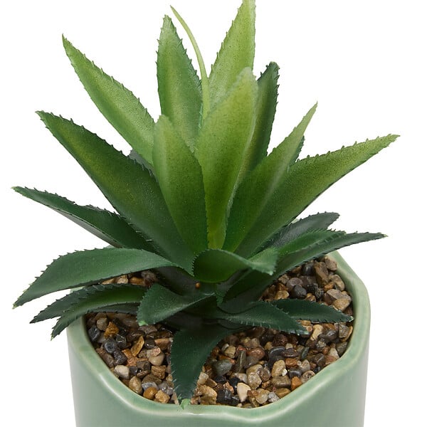 ATMOSPHERA - Plante artificielle en pot céramique Cheri - Jaune - 10cm - large