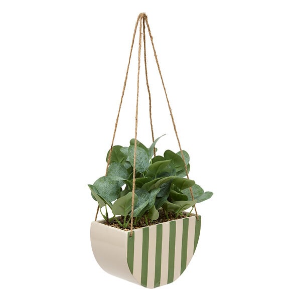 ATMOSPHERA - Plante artificielle suspendue pot céramique Cheri Jaune 27cm - large