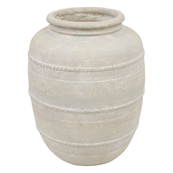 ATMOSPHERA - Jarre décorative en corde Romia Blanc 46cm - large