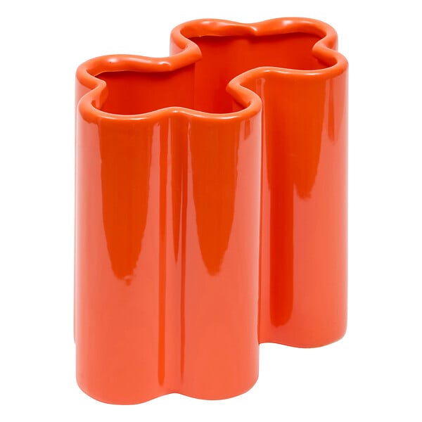ATMOSPHERA - Vase décoratif en dolomite - Flow - Orange - H17cm - large