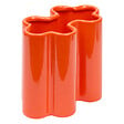 ATMOSPHERA - Vase décoratif en dolomite - Flow - Orange - H17cm - vignette