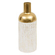 ATMOSPHERA - Vase décoratif métal - Mirsa - Blanc et Doré - H43.5cm - vignette