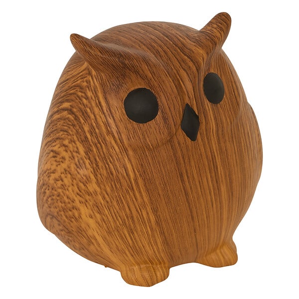 ATMOSPHERA - Statuette chouette en dolomite effet bois - Caramel - H12cm - large