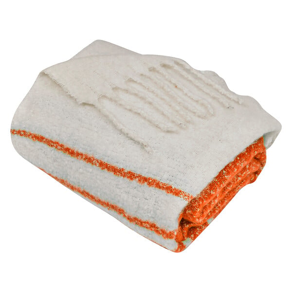 ATMOSPHERA - Plaid effet mohair Flow orange - 170x130cm - large