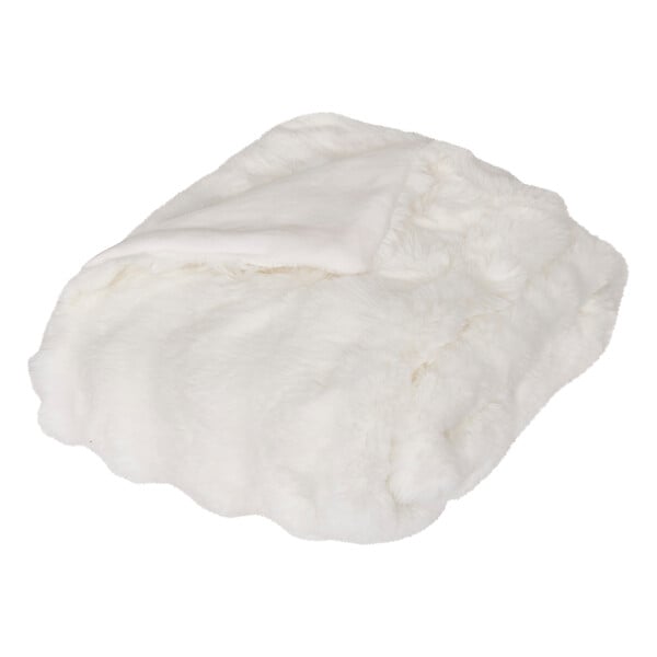 ATMOSPHERA - Plaid fausse fourrure 3D Zephy - Blanc - L.160xl.120cm - large