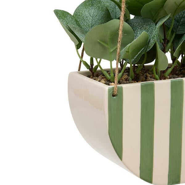 ATMOSPHERA - Plante artificielle suspendue pot céramique Cheri Jaune 27cm - large