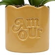 ATMOSPHERA - Plante artificielle en pot céramique Cheri - Jaune - 10cm - vignette