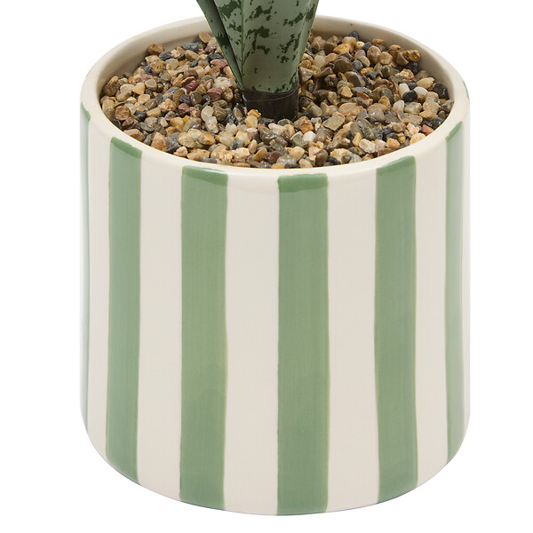 ATMOSPHERA - Plante artificielle Sansevieria Chéri céramique Jaune H38cm - large