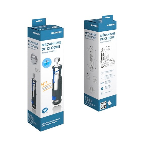 GEBERIT - Mecanisme de chasse d'eau geberit 3/6l pour wc a poser - large