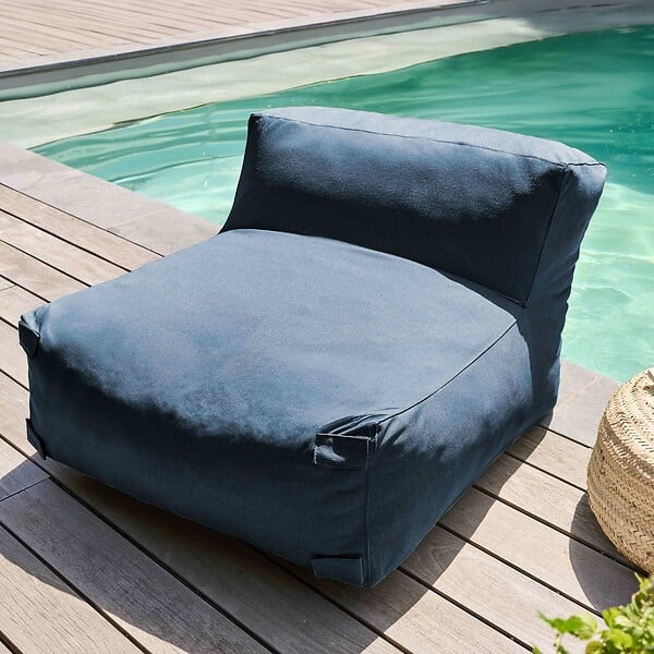 OVIALA - Canapé modulable 4 places bleu pacific - Mixi - large