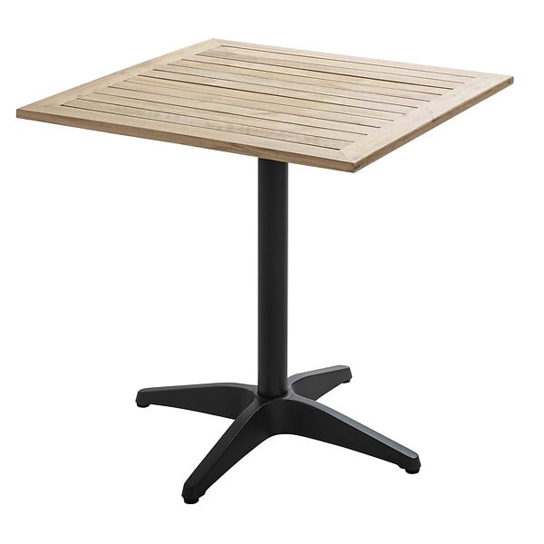 OVIALA - Table de jardin carré plateau bois et 4 chaises en résine - Times square - large