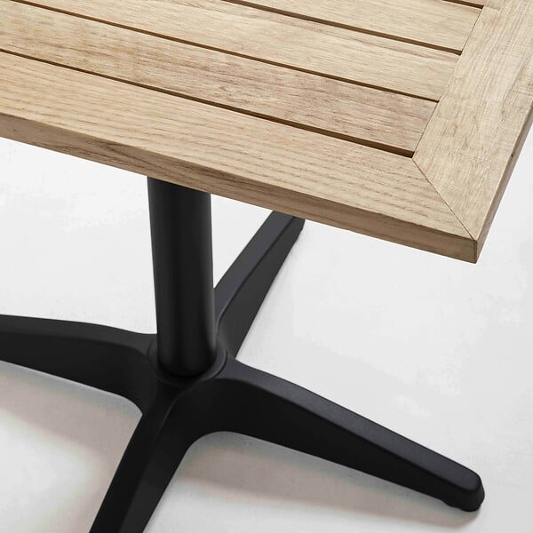 OVIALA - Table de jardin carré plateau bois et 4 chaises en résine - Times square - large