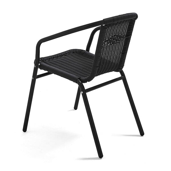 OVIALA - Table de jardin carré plateau bois et 4 chaises en résine - Times square - large