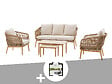HESPERIDE - Salon de jardin alu effet bois brossé Orissa taupe + Housse - 5 places - Hespéride - vignette