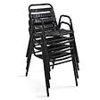 OVIALA - Ensemble table de jardin en bois et 2 fauteuils en aluminium gris  - Times square - vignette
