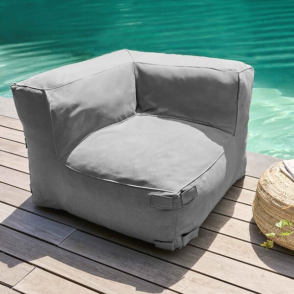 OVIALA - Canapé de jardin modulable 4 places gris - Mixi - large