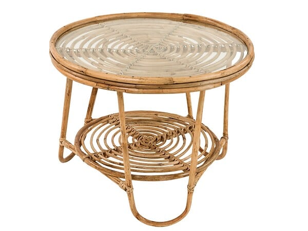 JARDILINE - Ensemble salon de jardin bohème, 2 fauteuils  rotin rond + table basse - Jardiline - large