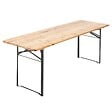OVIALA - Ensemble brasserie table et bancs de jardin en bois 220 cm - Munich - vignette