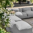 OVIALA - Canapé d'angle de jardin modulable 8 places gris - Mixi - vignette