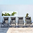 CONCEPT USINE - Lot de 4 transats alu gris TEVATA $ - vignette