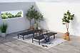 CONCEPT USINE - Lot de 2 transats et une table d'appoint noir BARI - vignette