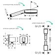 HANSGROHE - Colonne douche thermostatique Ecostat Square Douche de tête Vernis Shape Flexible Isiflex Douchette Pulsify chromé - vignette