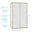 AURLANE - Porte de Douche Coulissante avec Retour 120x90x200cm Style Japandi Arrondi - Cadre Effet Bois - vignette