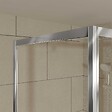 AURLANE - Porte de Douche Pivotante et Retour 80x80x200cm - Profilés Chrome - Verre trempé 6mm - vignette