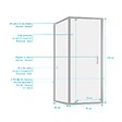 AURLANE - Porte de Douche Pivotante et Retour 80x80x200cm - Profilés Chrome - Verre trempé 6mm - vignette