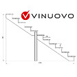 VINUOVO - BERLIN Escalier extérieur bois 11 marches H 190cm L-100cm - sans contre marche - vignette