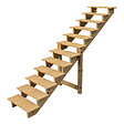 VINUOVO - BERLIN Escalier extérieur bois 12 marches H 207cm L-80cm - sans contre marche - vignette