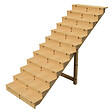 VINUOVO - BERLIN Escalier extérieur bois 12 marches H 207cm L-120cm - avec contre marche - vignette